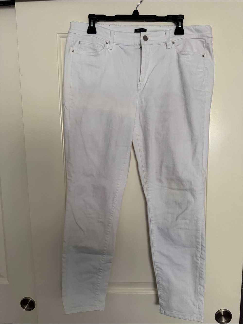 Ann Taylor Womens White Skinny Jeans